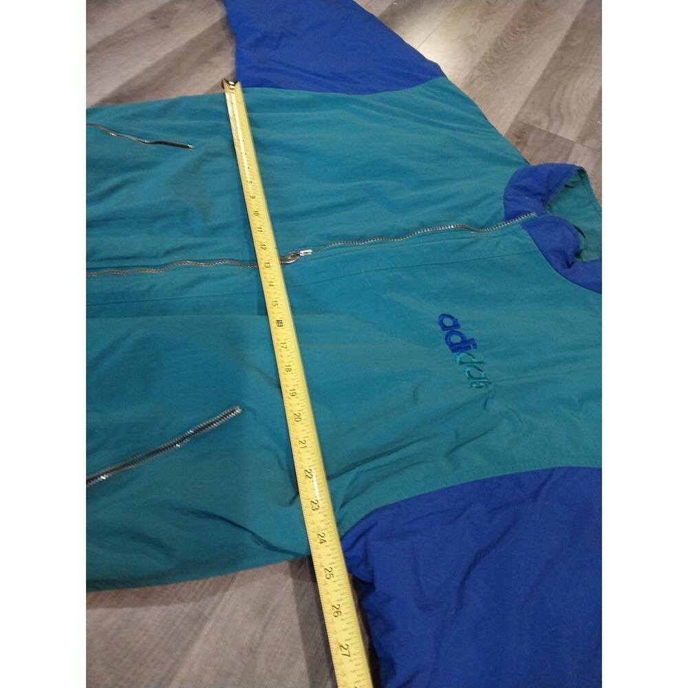 Mens 1980s Vintage Adidas Coat Large Blue Green - Picture 16 of 16